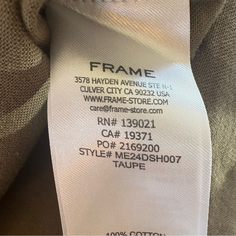 Frame Men's M Khaki Twill Button Down Shirt - Picture 8 of 14